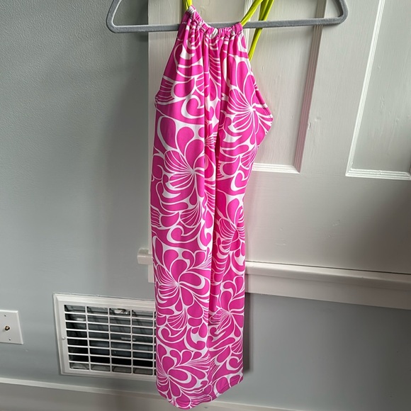 Athleta Kokomo Swim Dress L Floral Pink Y2K Sporty Modest Vacation Beachwear - Picture 1 of 2